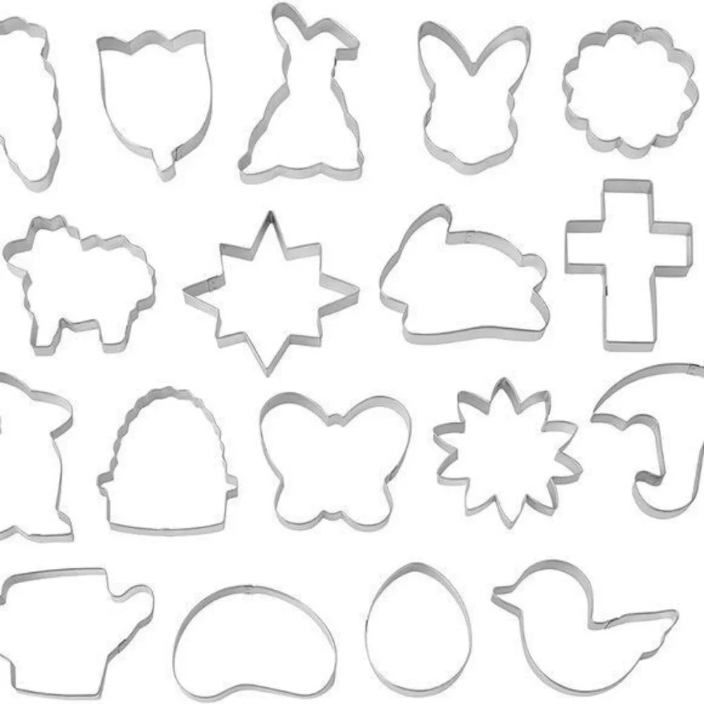 WILTON 18-Piece Metal Cookie Cutter Set #2308-1056 Spring/Easter Theme